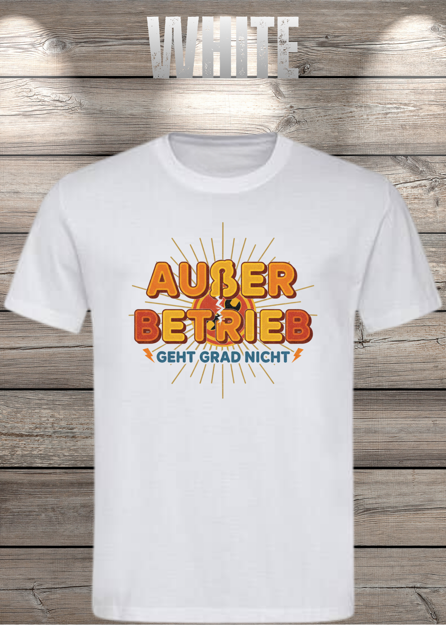 T-Shirt 'Außer Betrieb' - Witziges Spruch-Shirt für Ruhesuchende