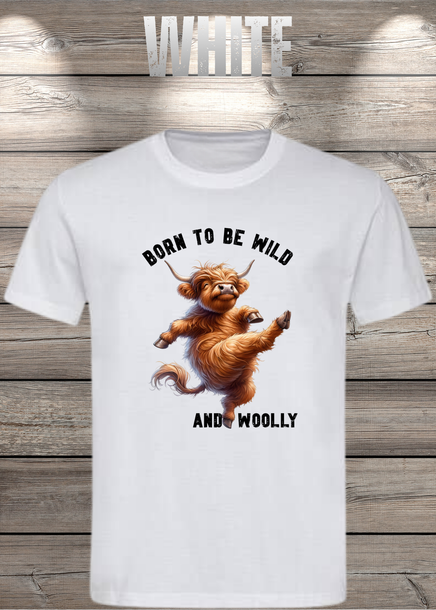 Highland Kuh T-Shirt Born to be Wild and Woolly - Sarkastisches Faulpelz Design