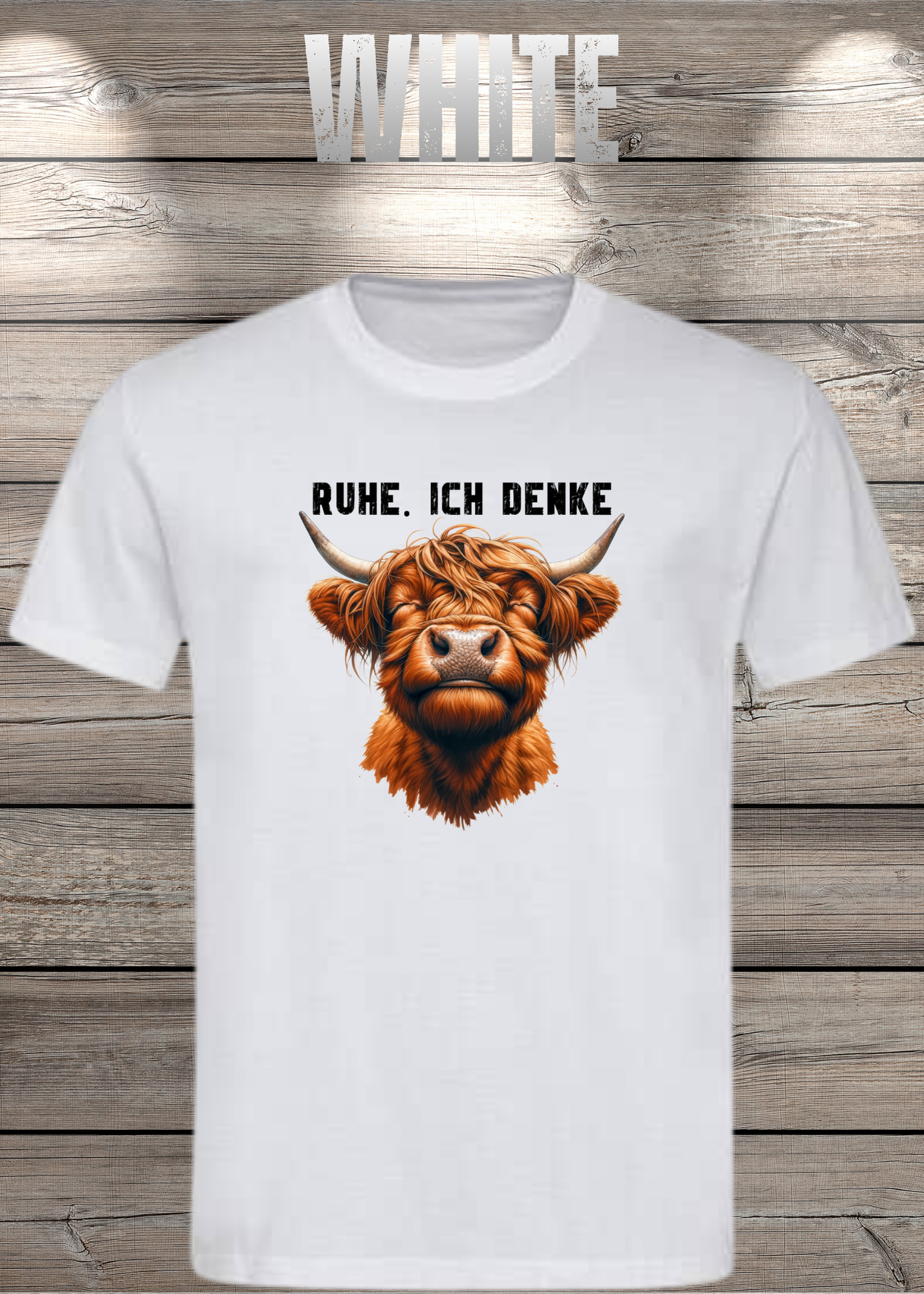 Highland Kuh Unisex T-Shirt - Ruhe! Ich denke...