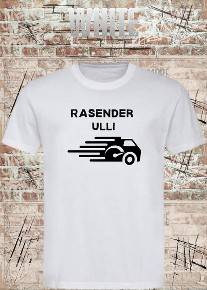 Paketfahrer T-Shirt mit Wunschname – Rasender Wunschname in White.