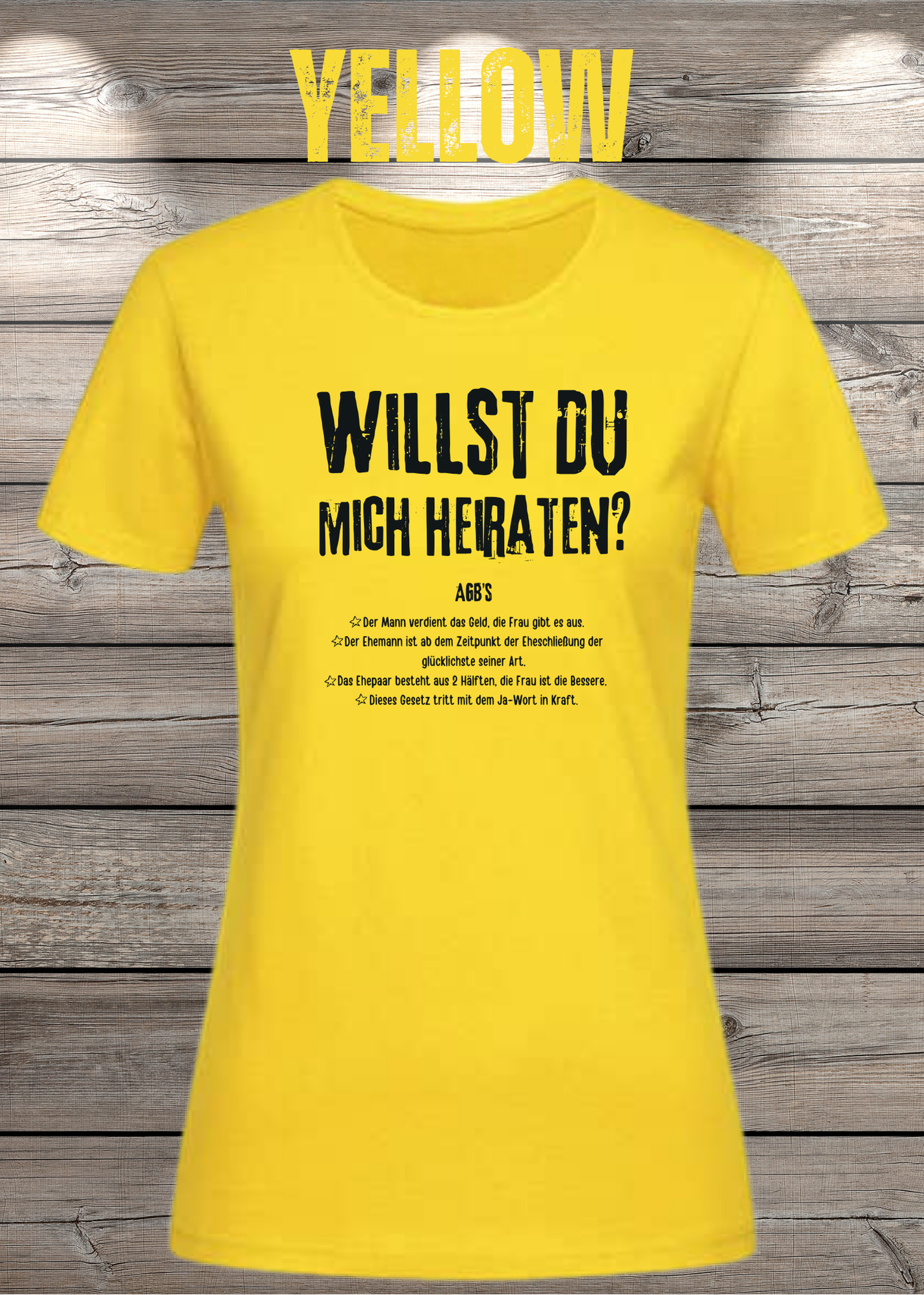 Willst Du mich heiraten? Damen T-Shirt – Lustiges Romantik Shirt | Geschenk für Freundin | Statement Shirt