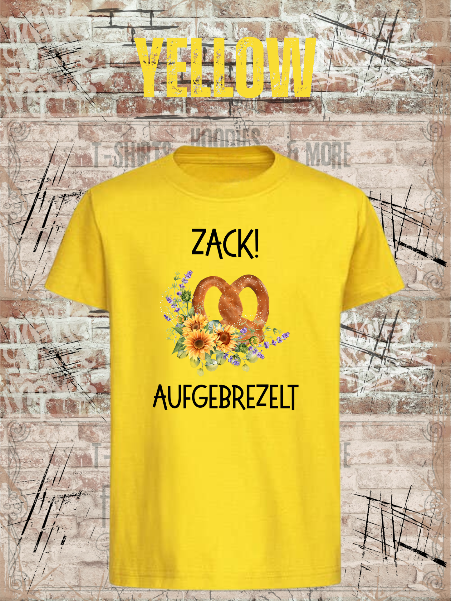 Mädchen T-Shirt „Zack! Aufgebrezelt“ | Lustiges Brezel Shirt mit Blumen