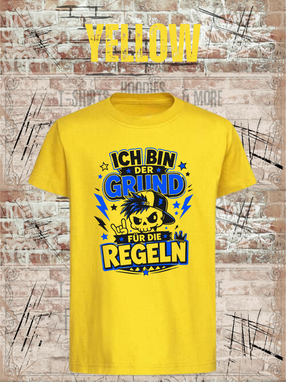 Ich bin der Grund für die Regeln – Jungen T-Shirt in Yellow.