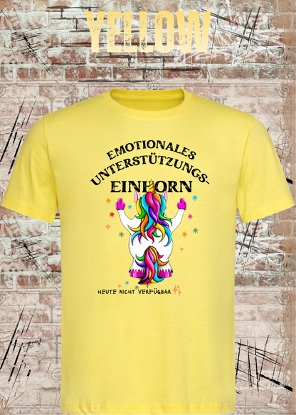 Emotionales Unterstützungs-Einhorn T-Shirt in Yellow.
