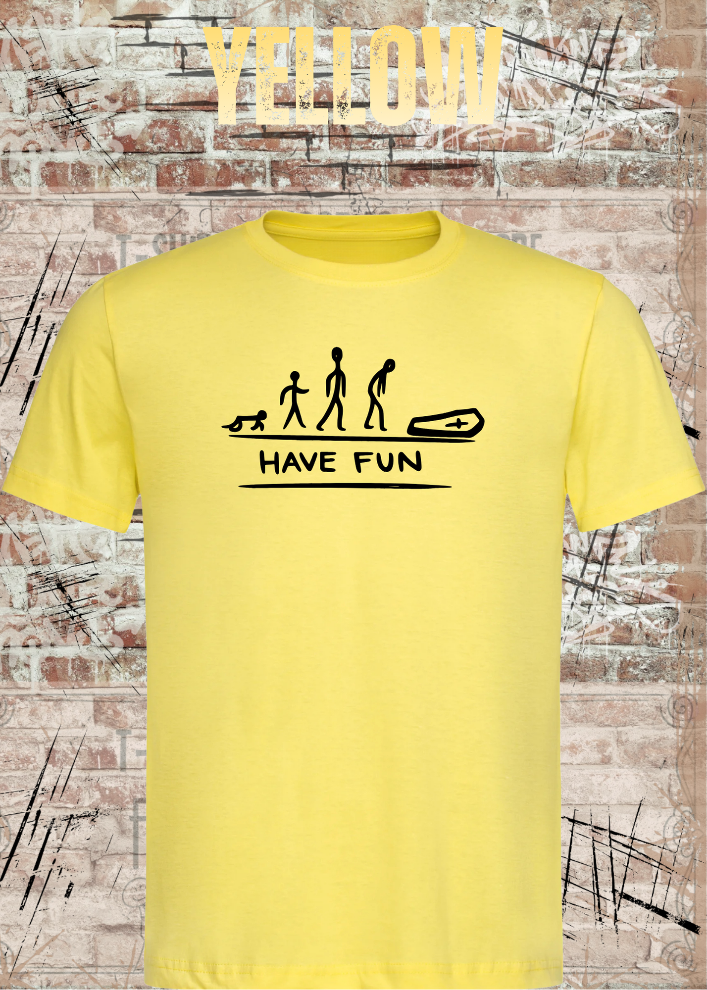 Have Fun Evolution Herren Damen Unisex T-Shirt | Lustiges Fun Shirt mit Strichmännchen Humor