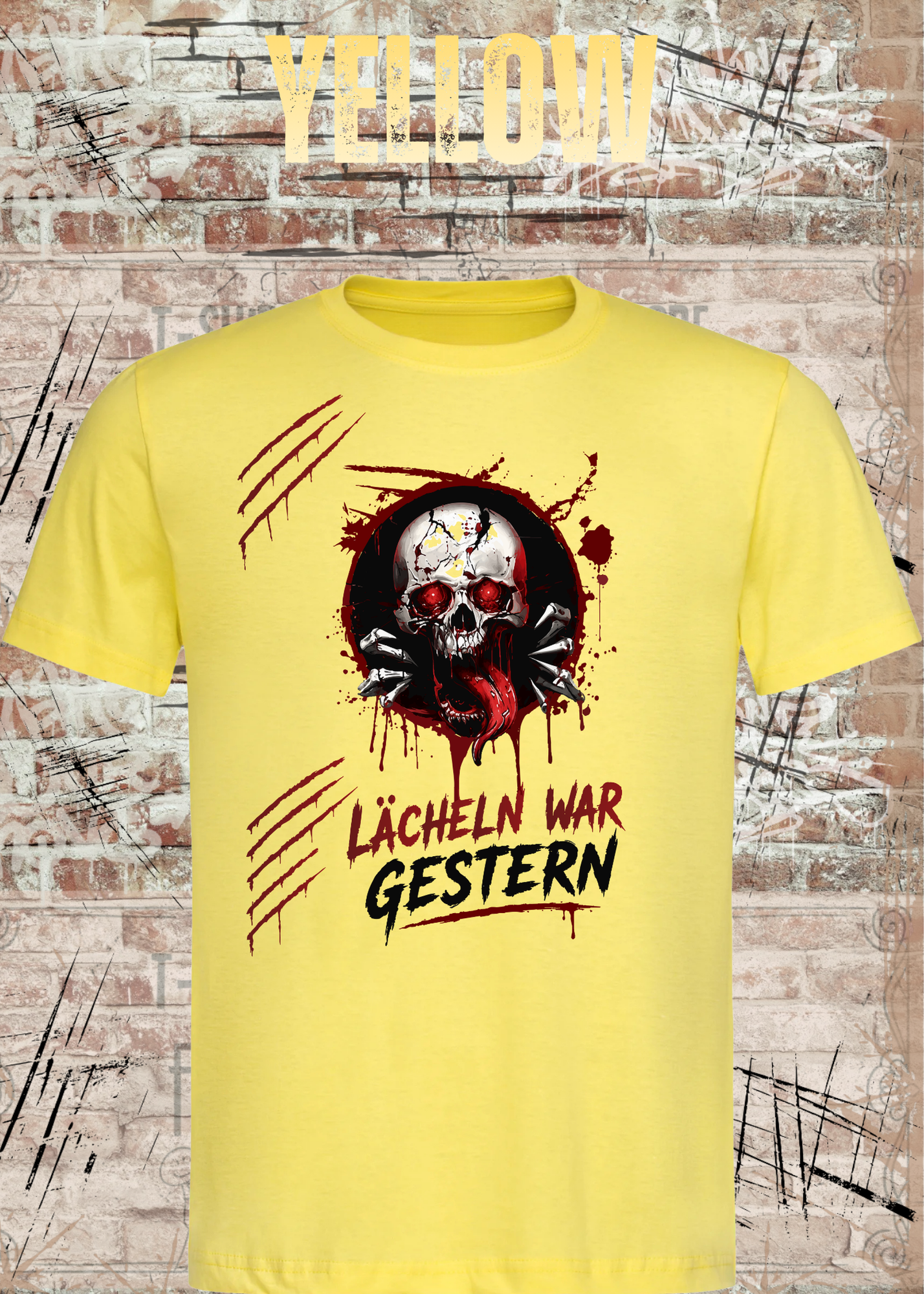 Rock & Metal T-Shirt "Lächeln war gestern" | Totenkopf Horror Shirt | Gothic Unisex