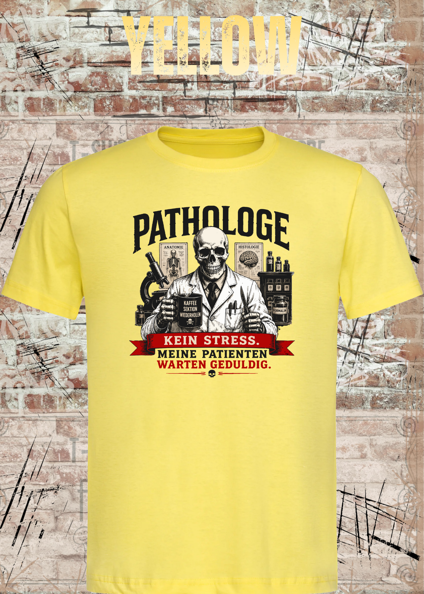 Pathologe T-Shirt – Kein Stress, meine Patienten warten geduldig – Lustiges Pathologie Shirt für Mediziner