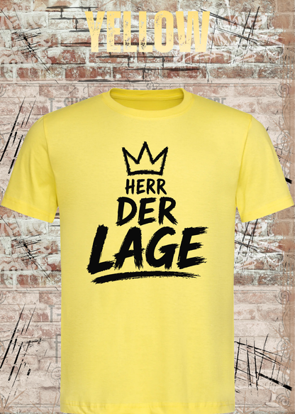 Herren-T-Shirt „Herr der Lage“ in Yellow.