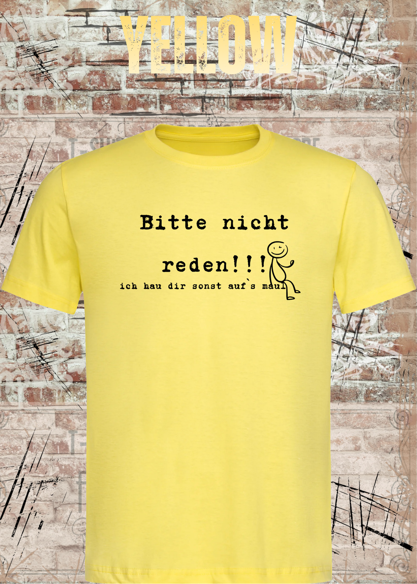 Bitte Nicht Reden T-Shirt – Lustiger Sarkasmus Spruch Unisex Shirt Schwarz Weiß
