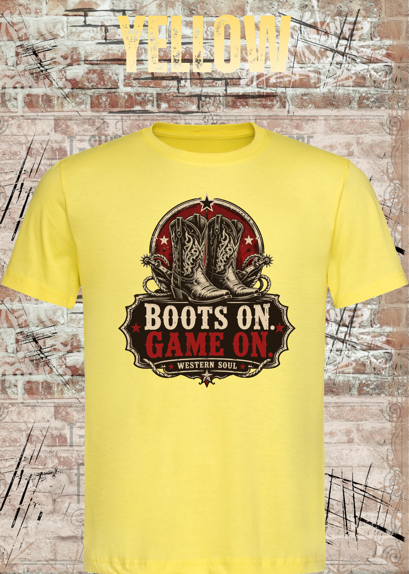 Boots On – Game On | Western Soul Unisex T-Shirt
