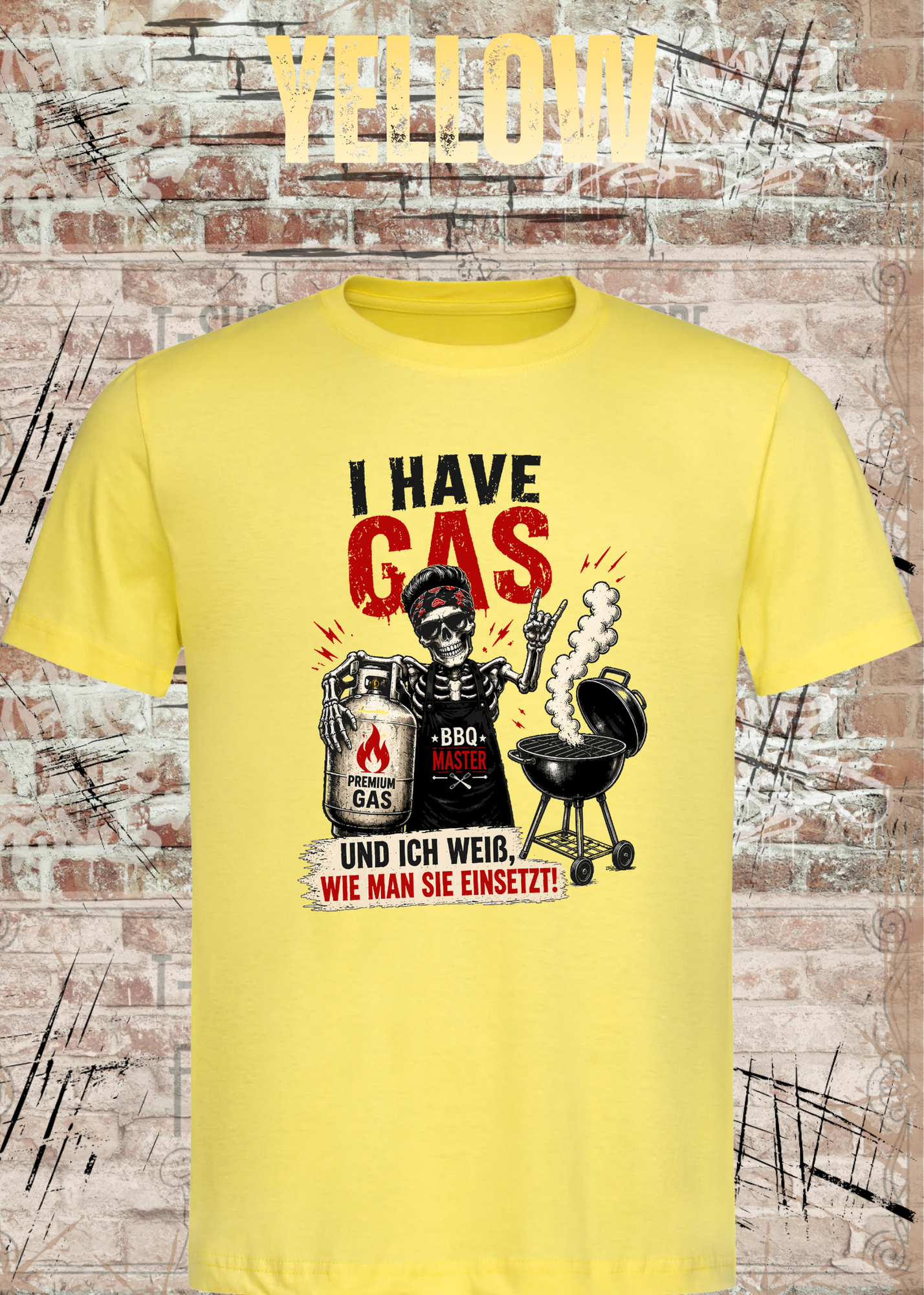 Grillmeister T-Shirt „I Have Gas“ – Skelett BBQ