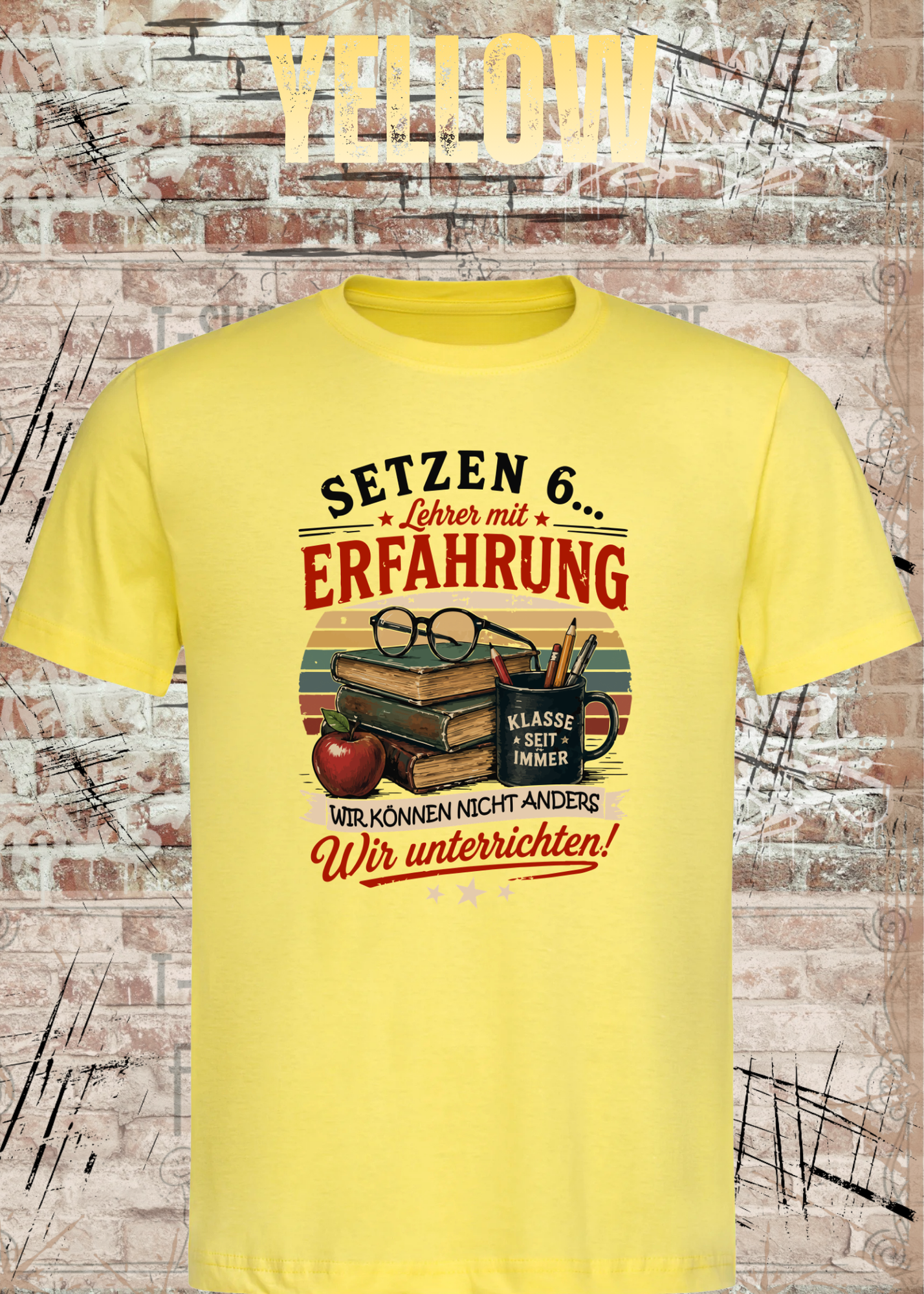 Lehrer T-Shirt "Setzen 6... Lehrer mit Erfahrung" | Lustiges Vintage Lehrer Shirt | Geschenk für Lehrer