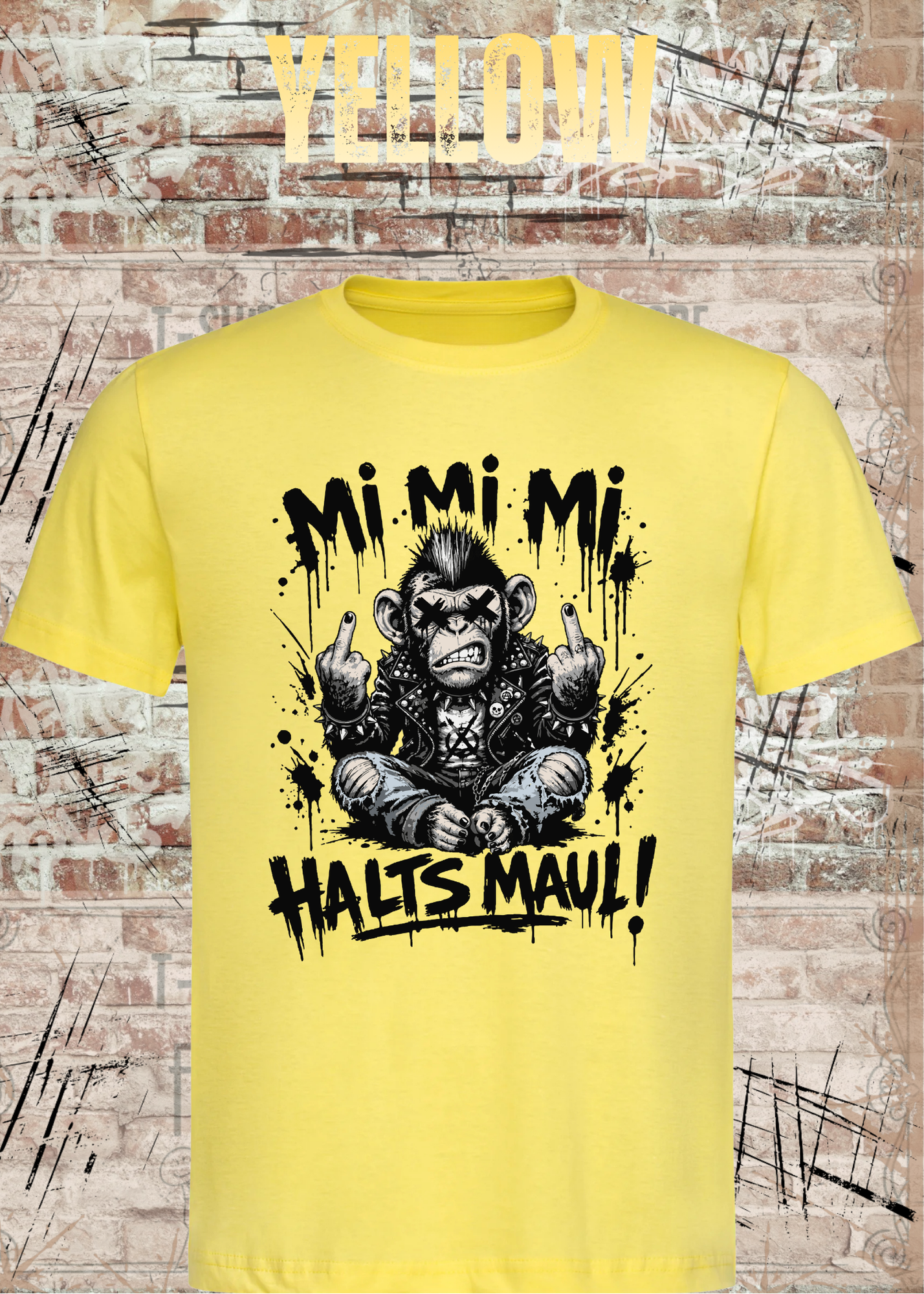 Mi Mi Mi Halt’s Maul Affe T-Shirt – Freches Punk Statement Shirt