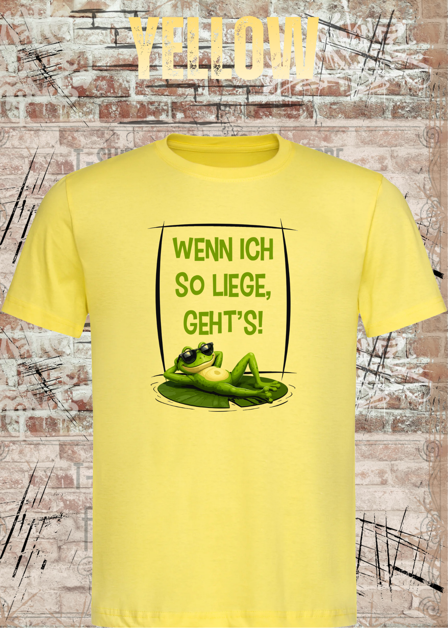Wenn ich so liege, geht's! Frosch T-Shirt – Lustiges Fun Shirt mit chilligem Frosch