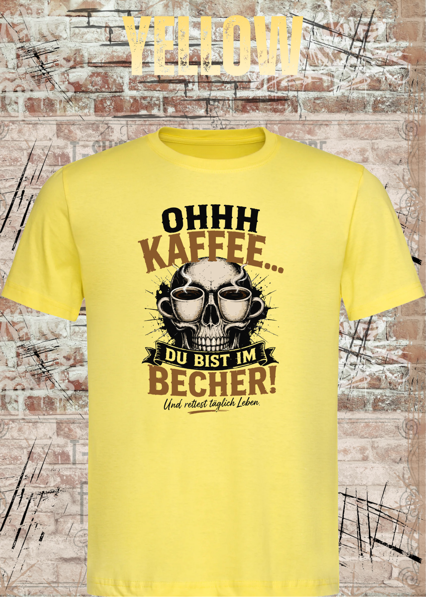 Ohhh Kaffee T-Shirt – Lustiges Kaffee Shirt mit Totenkopf für Kaffeeliebhaber