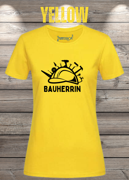Bauherrin Damen T-Shirt in Yellow.