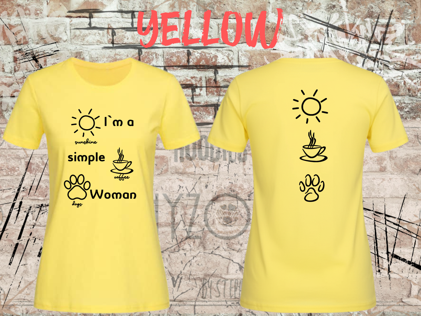 T-Shirt I'm a simple Woman Sunshine Coffee and Dogs Lustige Sprüche Geschenkidee Freizeit viele Farben