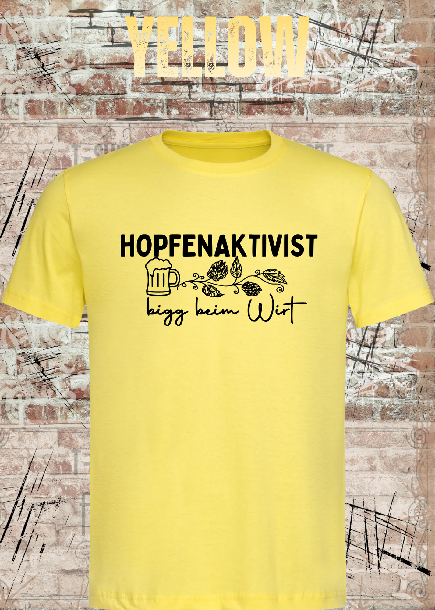 Hopfenaktivist T-Shirt – „bigg beim Wirt“ – Lustiges Bier Shirt für Männer