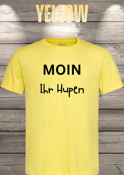 Unisex-T-Shirt „Moin Ihr Hupen“ in Yellow.