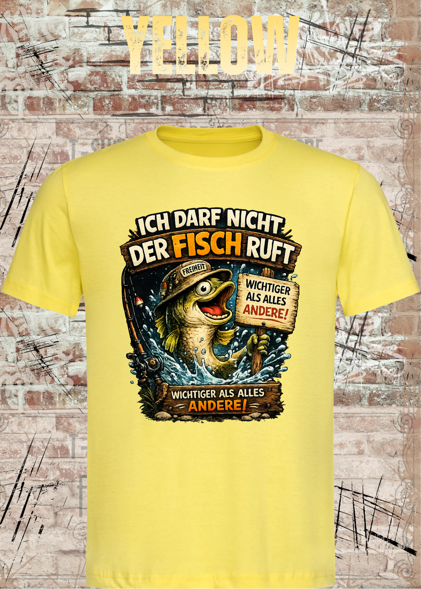 Unisex Angler T-Shirt – Ich darf nicht, der Fisch ruft | Lustiges Angel Shirt Geschenk