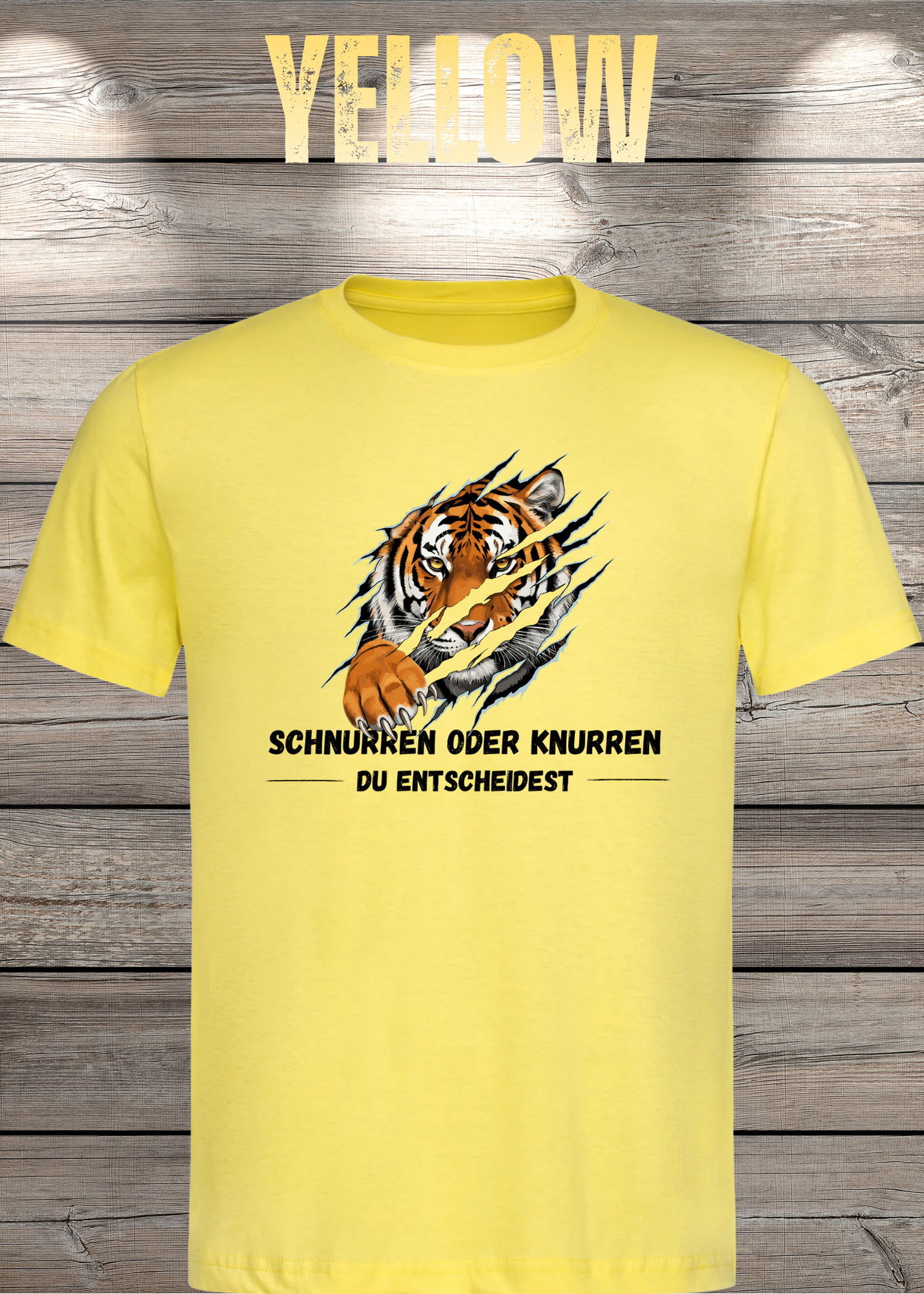 Tiger T-Shirt Unisex - Schnurren oder Knurren Du Entscheidest - Lustiges Raubtier-Shirt