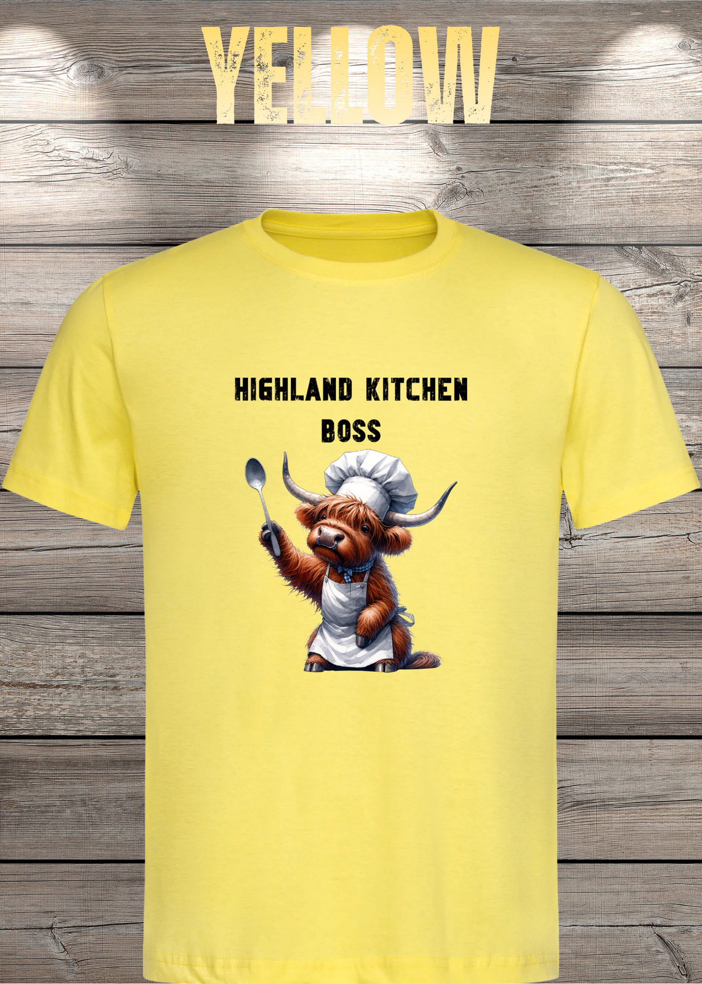 Highland Kuh Unisex T-Shirt Highland Kitchen Boss - Zottel-Chef - Zottel Chefin