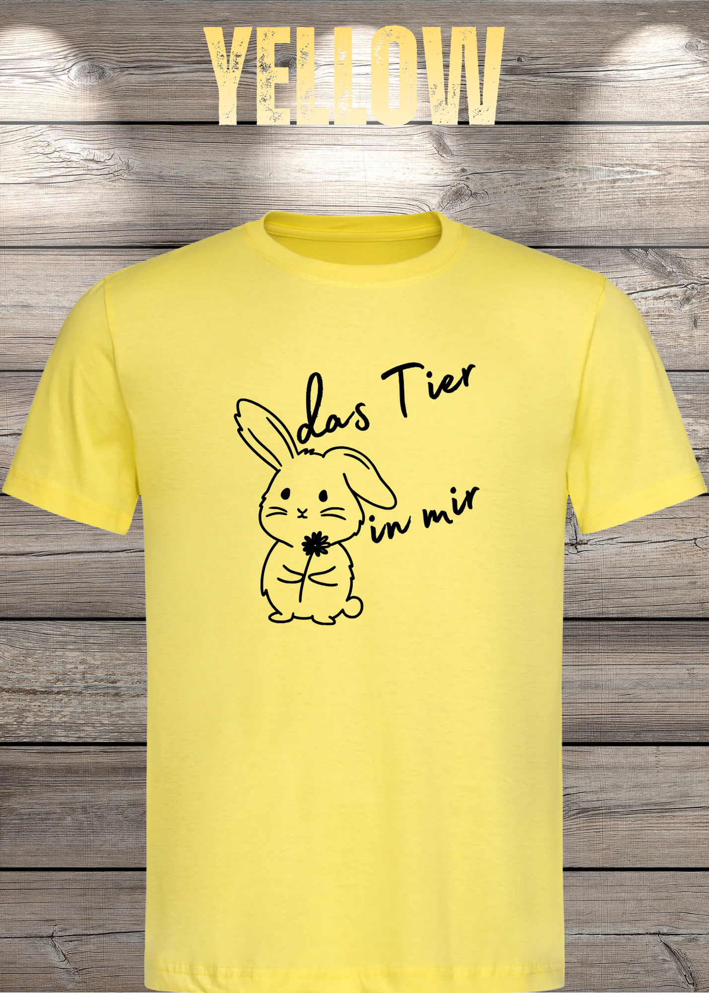 T-Shirt 'Das Tier in mir' - Witziges Spruch-Shirt mit süßem Hasen-Motiv