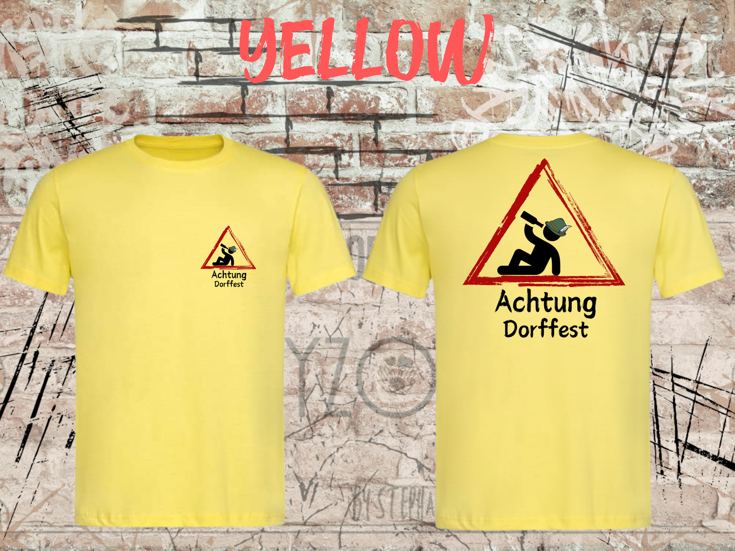 T-Shirt Achtung Dorffest! Kirwa Dorffest Geschenkidee Witziges T-Shirt mit Spruch Lustiges Unisex T-Shirt