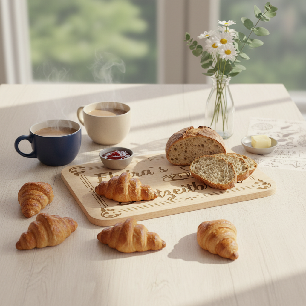 Brotzeitbrettl beim Frühstück