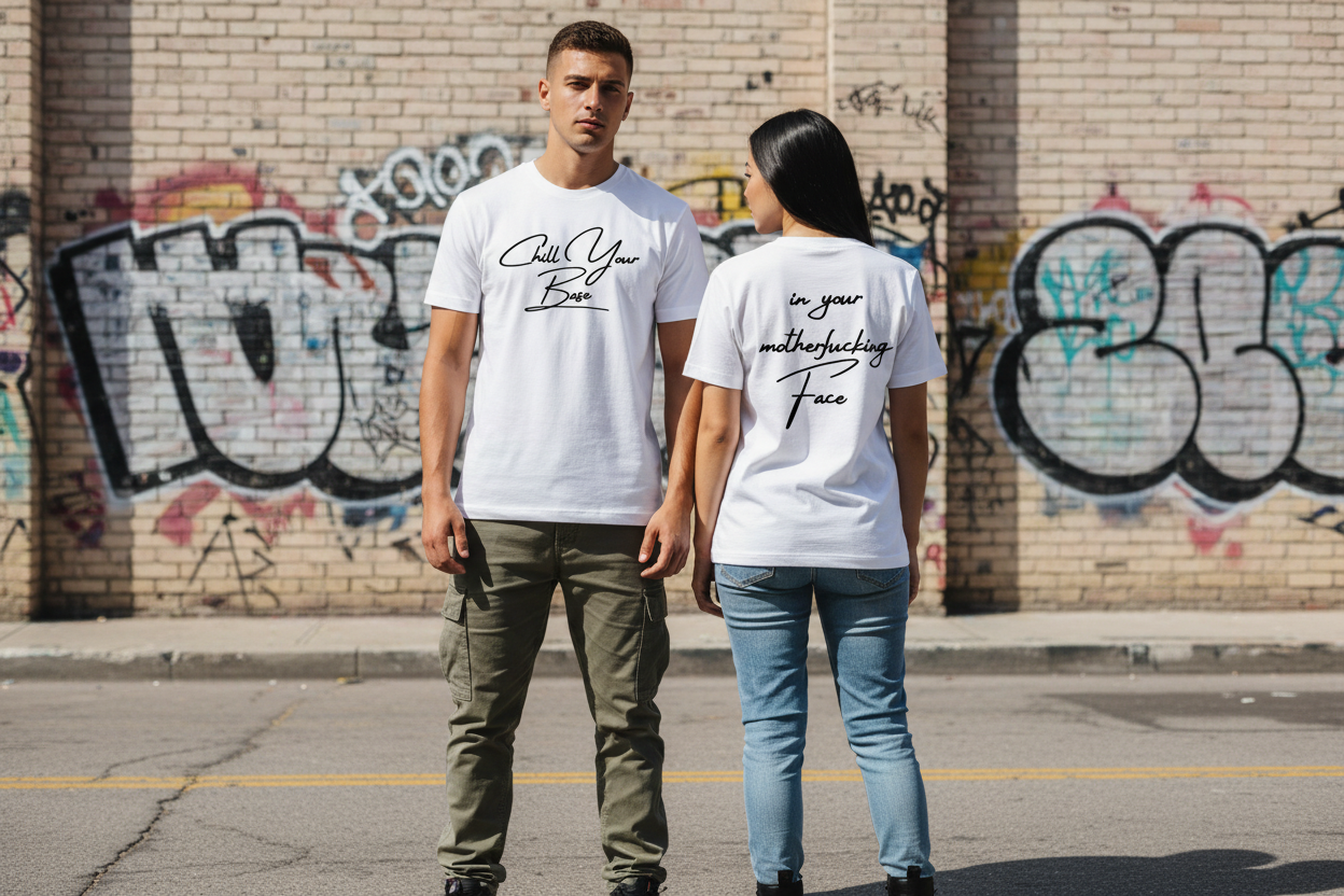 Chill Your Base T-Shirt - Urban Lifestyle Vorder- und Rückseite