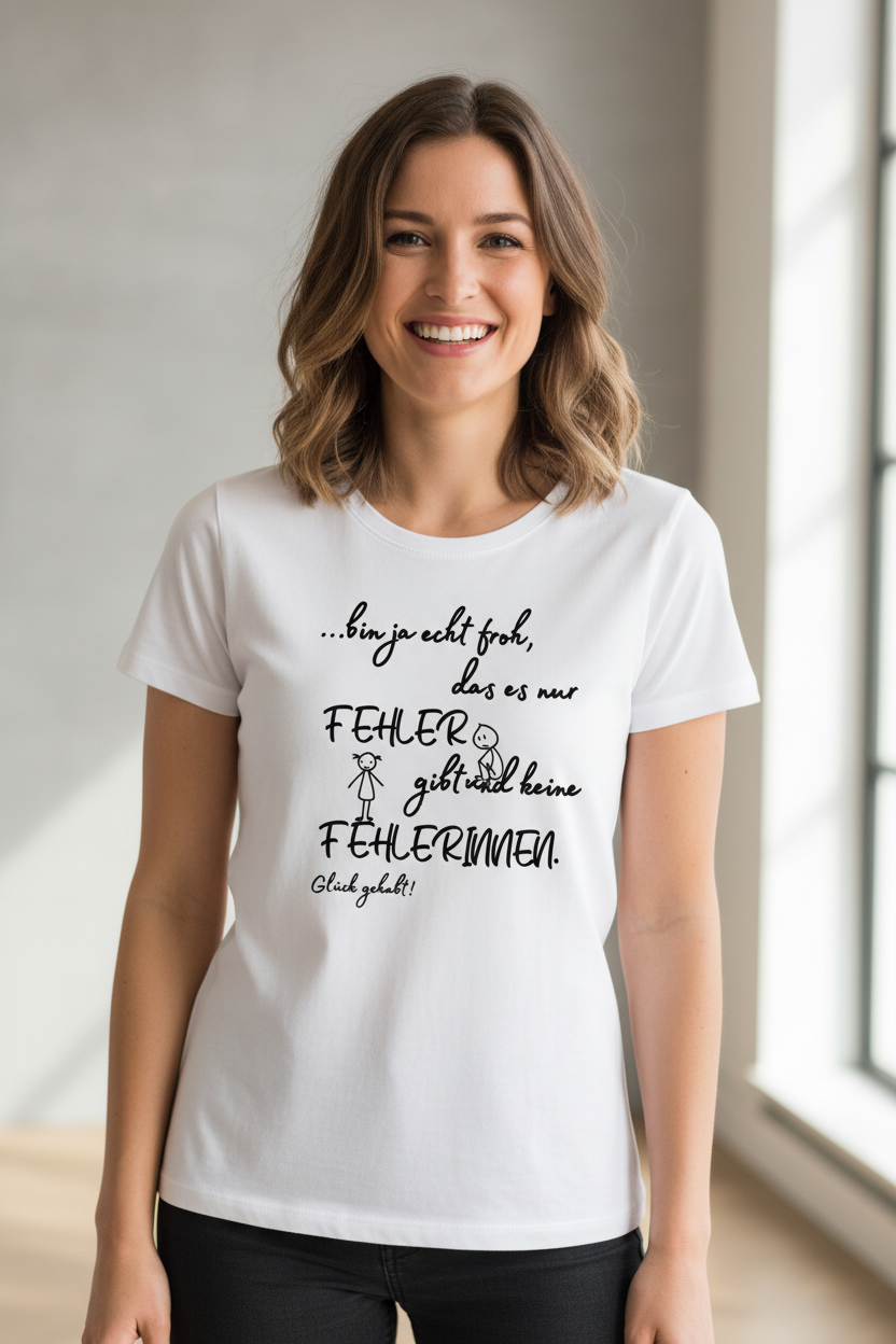 Frau mit FunnyZoom T-Shirt