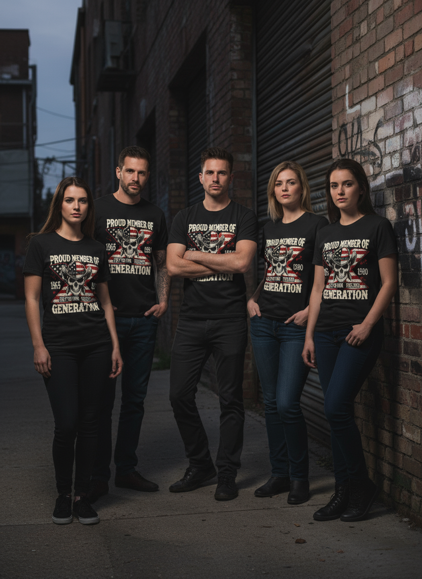 Gruppe mit Proud Member of Generation T-Shirt