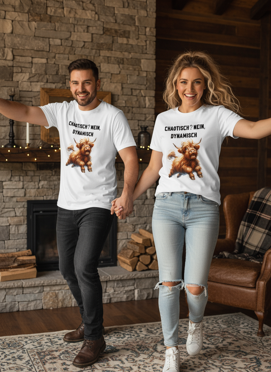 Highland Kuh T-Shirt Produktbild - Chaotisch? Nein Dynamisch!