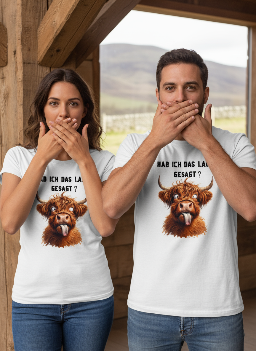 Highland Kuh T-Shirt Produktbild - Hab ich das laut gesagt?