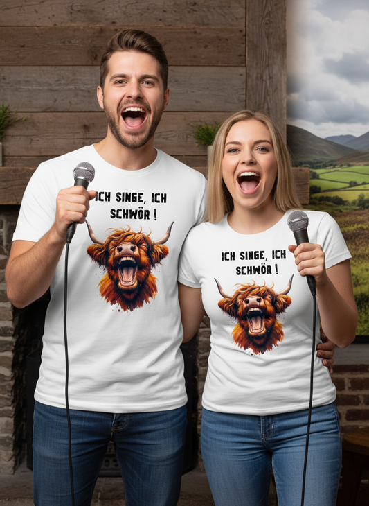 Highland Kuh T-Shirt Produktbild - Ich singe, ich schwör!