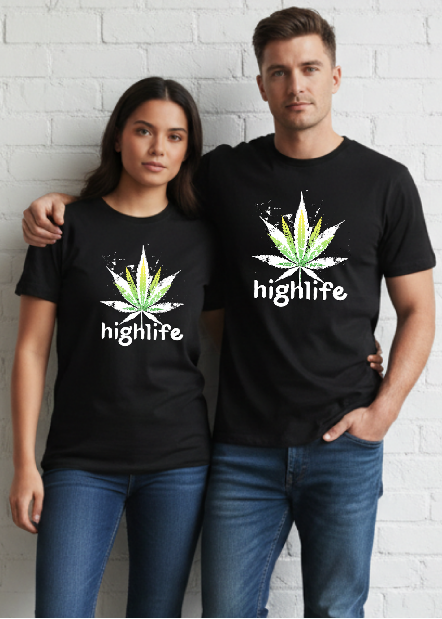 T-Shirt Highlife High Life - Marihuana Blatt Geschenkidee - Statement Unisex