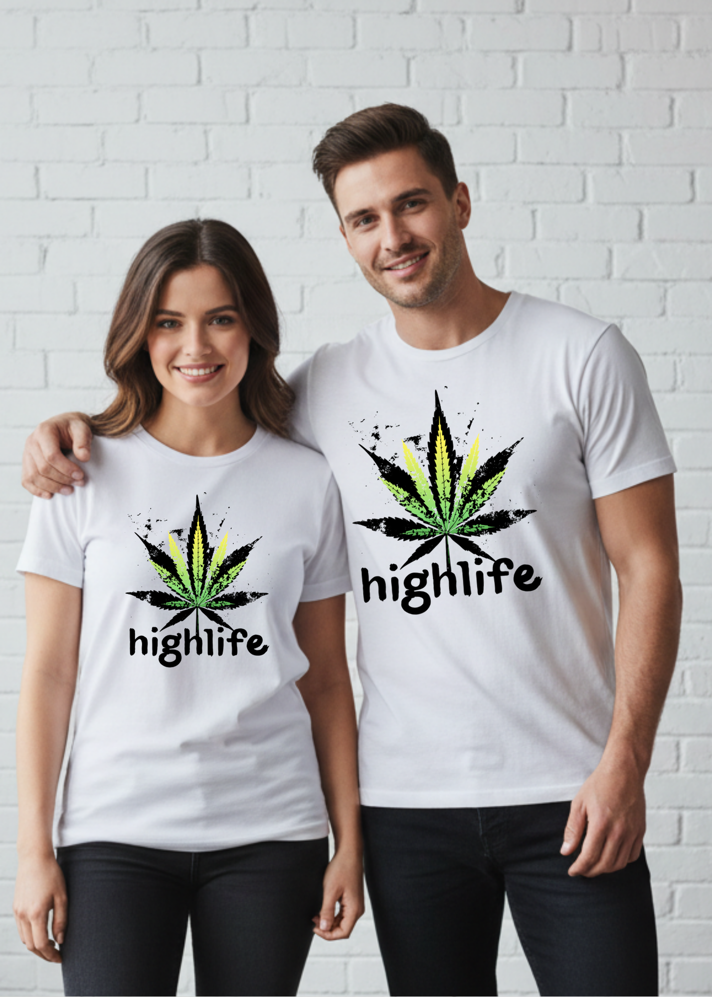 T-Shirt Highlife High Life - Marihuana Blatt Geschenkidee - Statement Unisex
