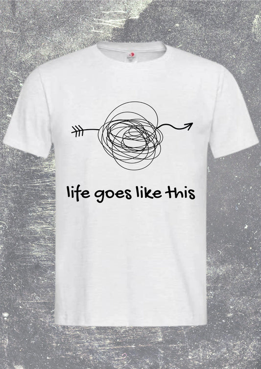 Life goes like this - Philosophisches Unisex T-Shirt mit Spruch