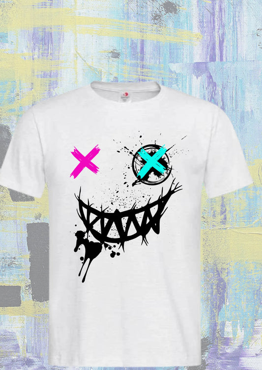😊 Smile T-Shirt - Witziges Design mit Print Vorder- & Rückseite! 😄✨ Unisex Geschenkidee