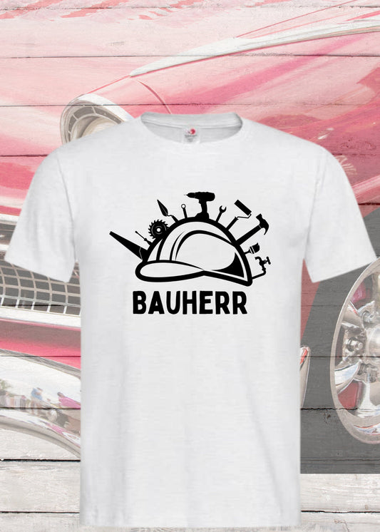 🏗️Herren T-Shirt Bauherr 👷‍♂️ Geschenkidee für Hausbesitzer 🏠 Witziges T-Shirt mit Spruch 😂 Lustiges Freizeit T-Shirt Haus bauen 🔨
