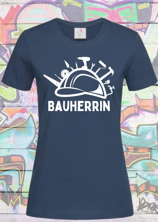 👷‍♀️ Damen T-Shirt Bauherrin 🏗️ Geschenkidee für Hausbesitzerin 🏠 Witziges T-Shirt mit Spruch 😂 Lustiges Freizeit T-Shirt Haus bauen 🔨