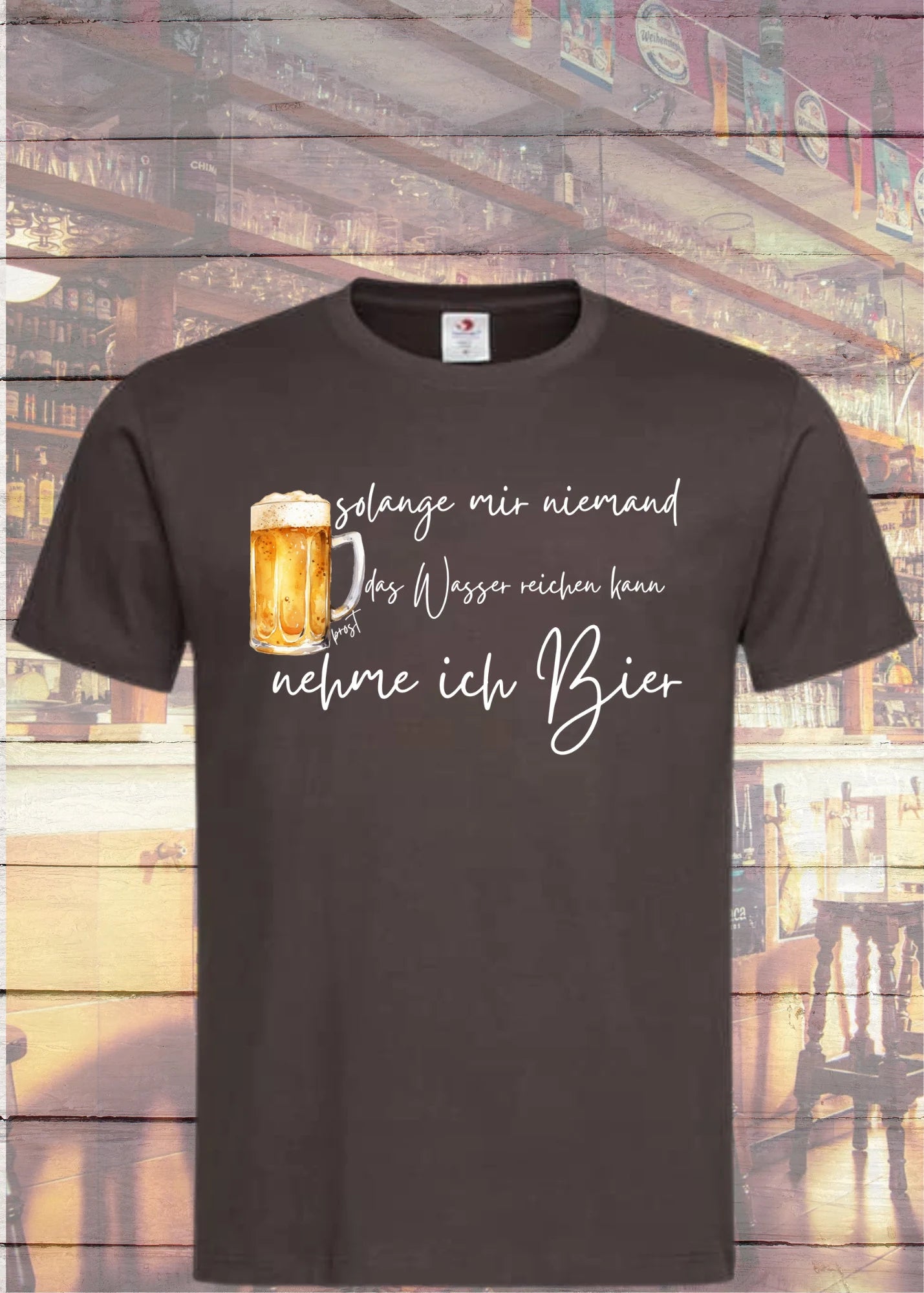 🍺 T-Shirt 'Solange mir niemand das Wasser reichen kann nehme ich Bier' - Lustiger Bier Spruch