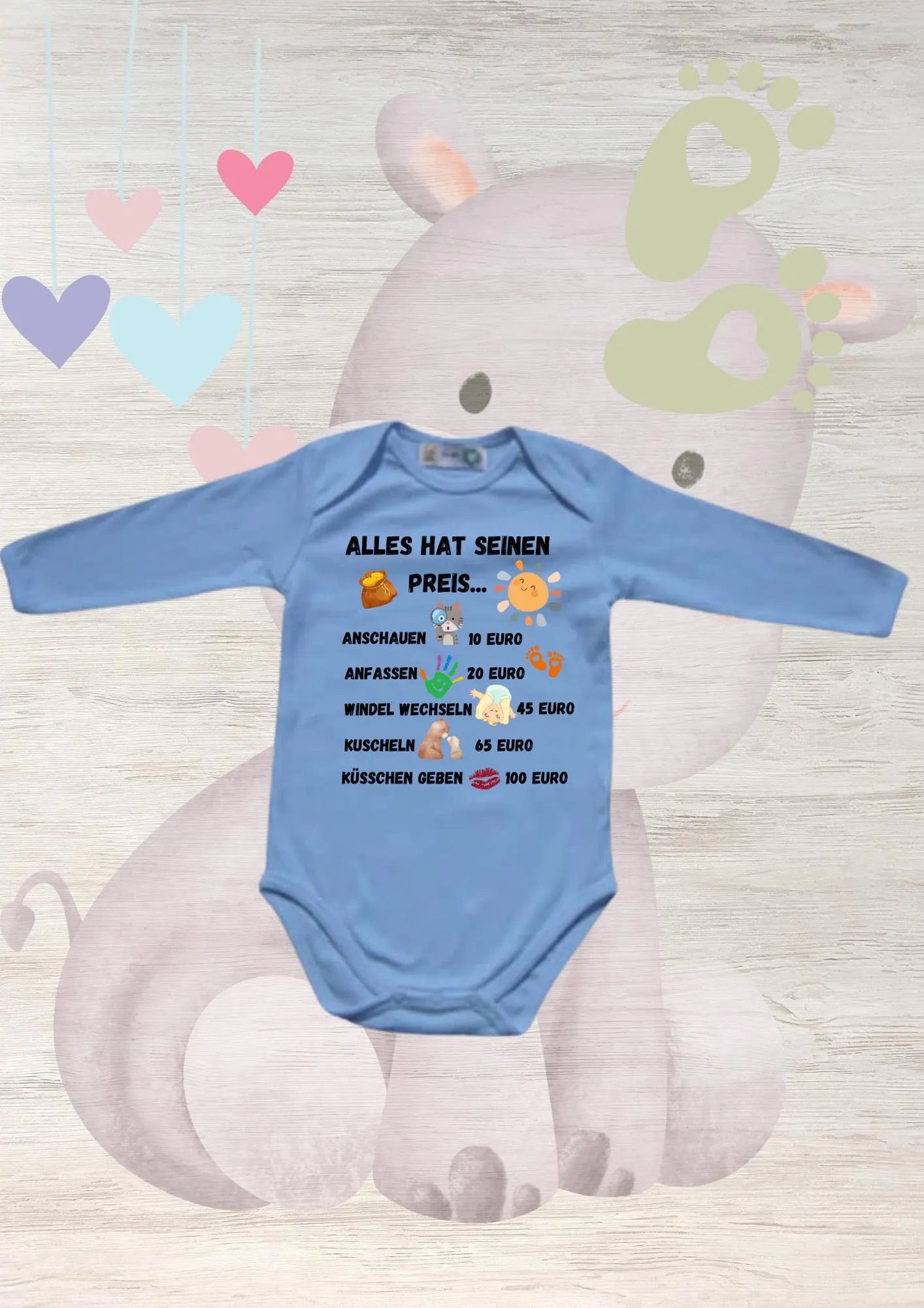 👶 Baby Body Langarm 'Alles hat seinen Preis' - Lustiger Spruch Geschenk zur Geburt! 💝✨