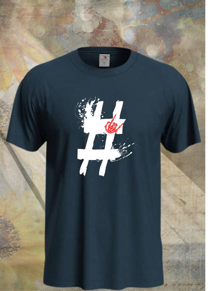Hashtag Unisex T-Shirt in Marina Blue.