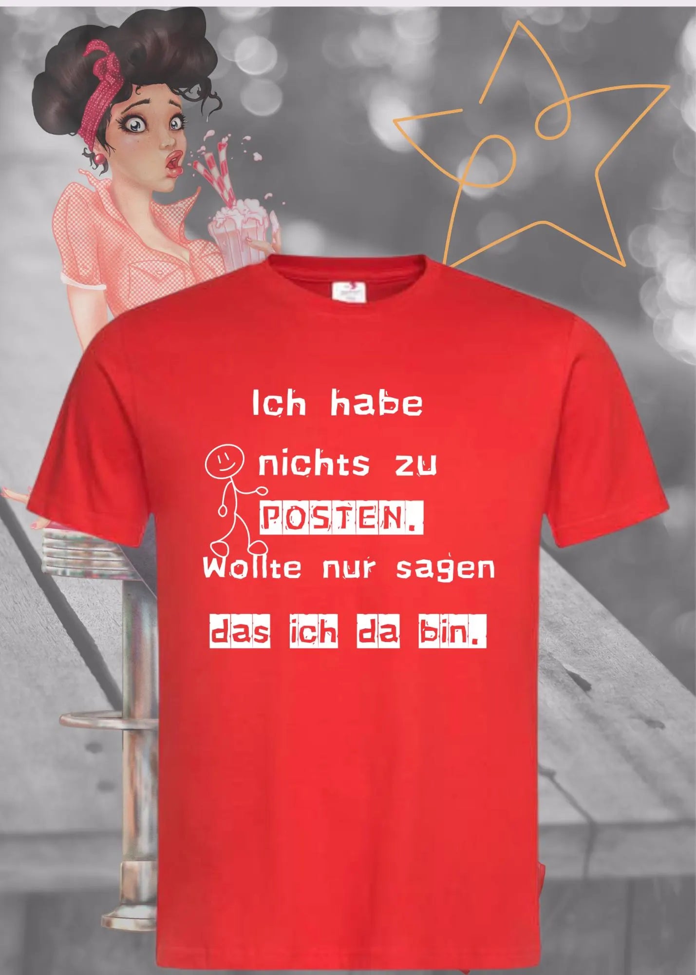 📱 T-Shirt 'Ich habe nichts zu posten wollte nur sagen das ich da bin' 🤷‍♂️ - Social Media Humor 😂