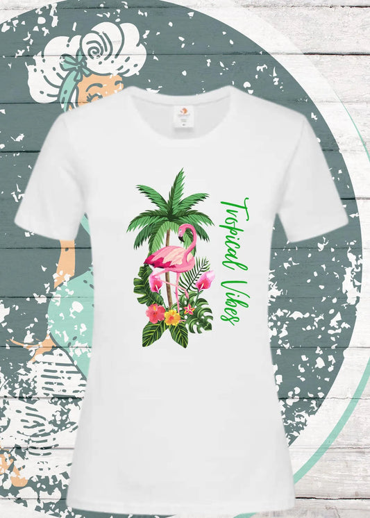 🌴☀️ Damen T-Shirt Tropical Vibes - Urlaubsfeeling pur! 🏖️