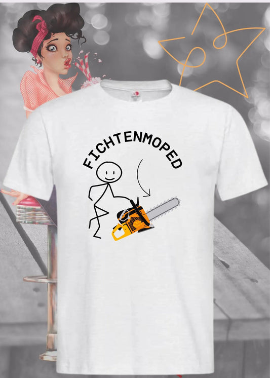🪚 Fichtenmoped Kettensäge T-Shirt - Holzfäller Humor & Waldarbeit 🌲