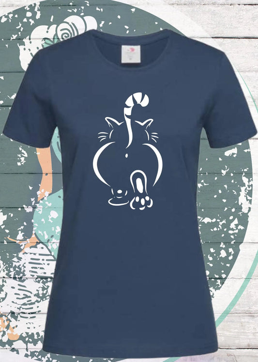 🐱🍑 Lustiges Damen T-Shirt - Katzenpo - Süßes Katzen Design 😸