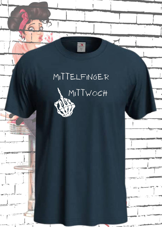 🖕 T-Shirt Mittelfinger Mittwoch 😂 Lustige Sprüche Geschenkidee 🎁 Geburtstag Freizeit Unisex viele Farben 👕