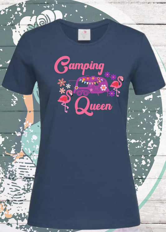 Camping Queen - Damen T-Shirt für Outdoor-Liebhaberinnen